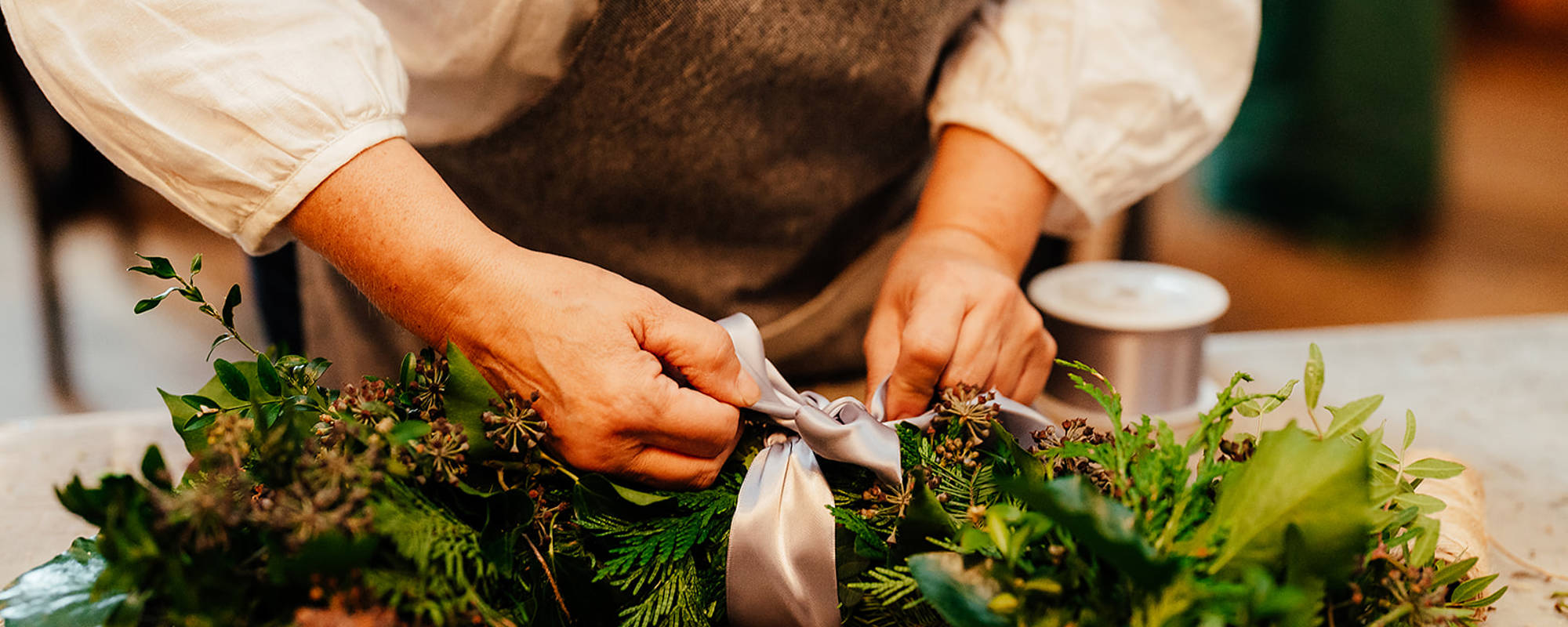 Christmas wreath making lunch 