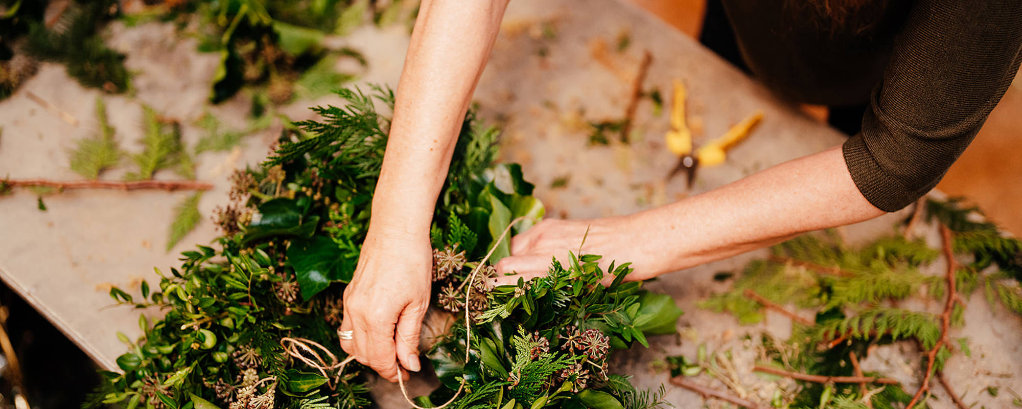 Festive wreath making and afternoon tea